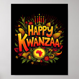 Lycklig Kwanzaa jul Afro-american Lycklig Kwanza Poster