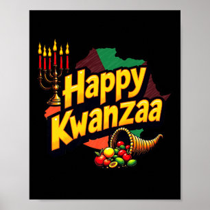 Lycklig Kwanzaa jul Afro-american Lycklig Kwanza Poster