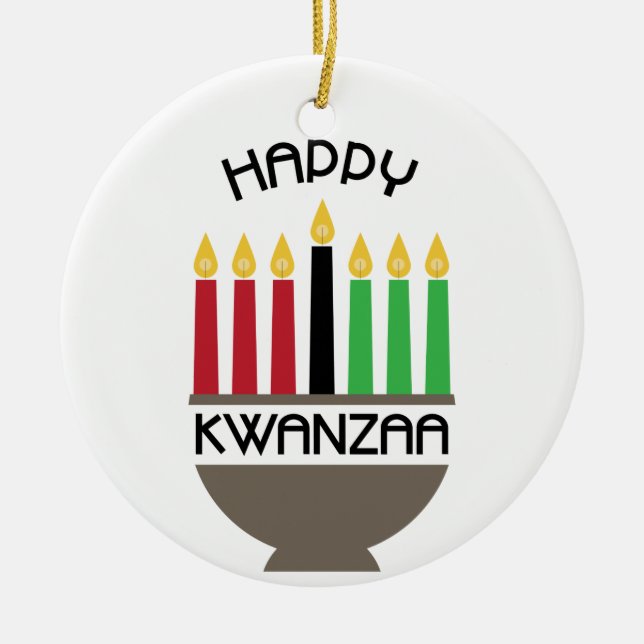 Lycklig Kwanzaa Julgransprydnad Keramik (Framsidan)