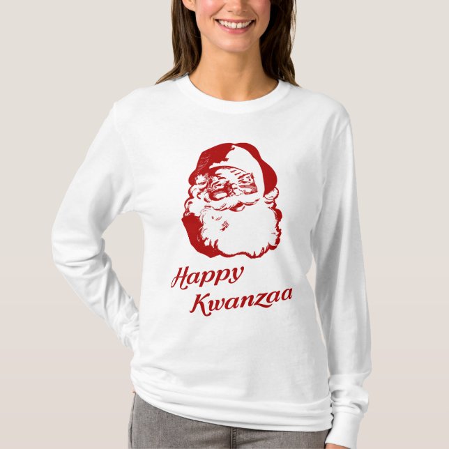 Lycklig Kwanzaa juljultomten T Shirt (Framsida)