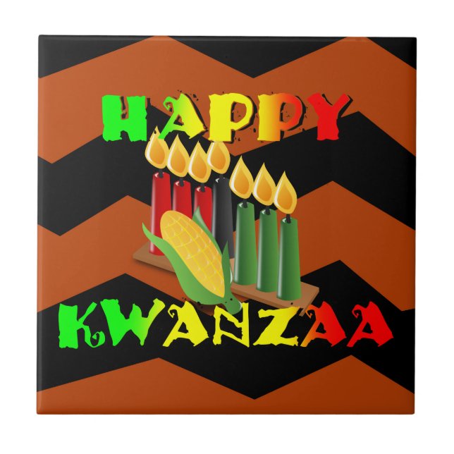 LYCKLIG KWANZAA KAKELPLATTA (Framsidan)