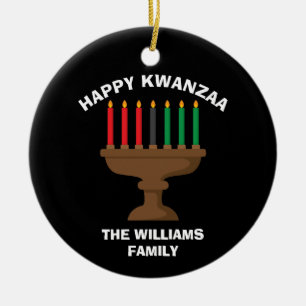 Lycklig Kwanzaa Kinara Anpassningsbar Red Black Gr Julgransprydnad Keramik