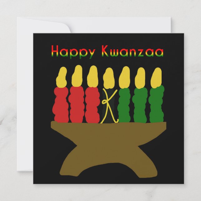 Lycklig Kwanzaa Kinara Inbjudningar (Framsida)