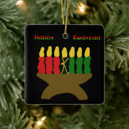 Lycklig Kwanzaa Kinara Julgransprydnad Keramik