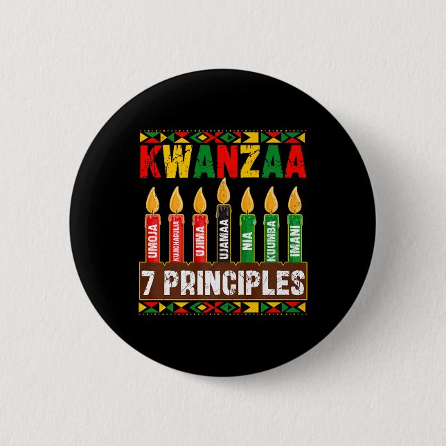 Lycklig Kwanzaa Kinara Seven Principles Candles Pa Knapp (Framsida)