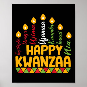 Lycklig Kwanzaa Kinara Sju ljus-/ljusprinciper för Poster