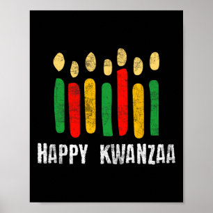 Lycklig Kwanzaa Kinara Sju ljus-/ljusprinciper för Poster