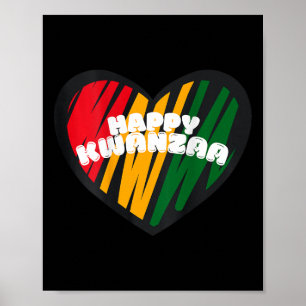 Lycklig Kwanzaa Kinara-sju ljus-principer i K Poster