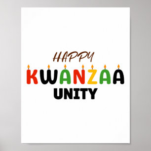 Lycklig Kwanzaa Kinara-sju principer i Kwanzaa U Poster