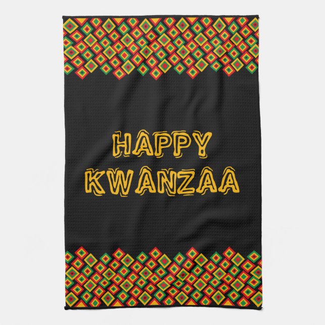 Lycklig Kwanzaa Kökshandduk (Vertikal)
