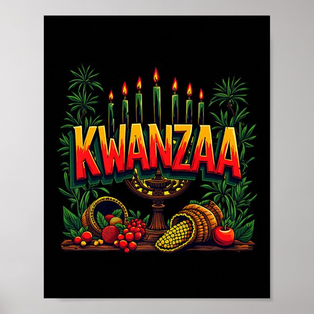 Lycklig Kwanzaa Manar jul Afro-american Lycklig K Poster (Framsidan)