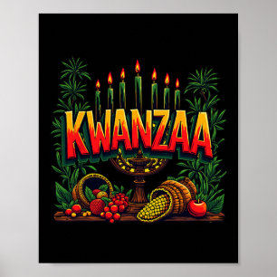 Lycklig Kwanzaa Manar jul Afro-american Lycklig K Poster