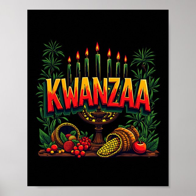 Lycklig Kwanzaa Manar jul Afro-american Lycklig K Poster (Framsidan)