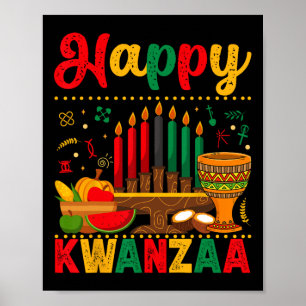 Lycklig Kwanzaa Manar Kvinnor Kwanzaa Kinara Candl Poster