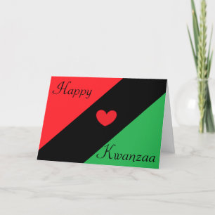 Lycklig Kwanzaa med hjärta Helgkort