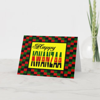 Lycklig Kwanzaa med rött, svart och Grönt Gräns Helgkort