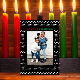 Lycklig Kwanzaa Modern Mudcloth Mönster Photo Julkort