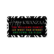 Lycklig Kwanzaa Mönster | Returadressetikett