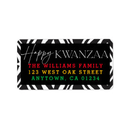 Lycklig Kwanzaa Mönster | Returadressetikett Adressetikett