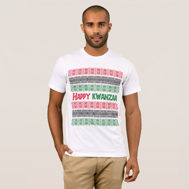 Lycklig Kwanzaa Mönster T-Shirt (Hel framsida)