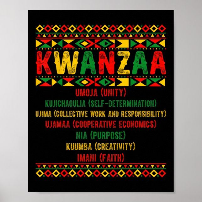 Lycklig Kwanzaa Pajama Kinara Principles Candles P Poster (Framsidan)