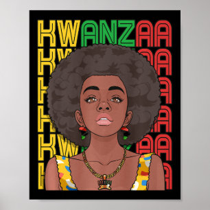 Lycklig Kwanzaa Pan African Pride Black Woman Seve Poster