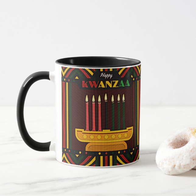 Lycklig Kwanzaa PopArt Mugg (Med munk)