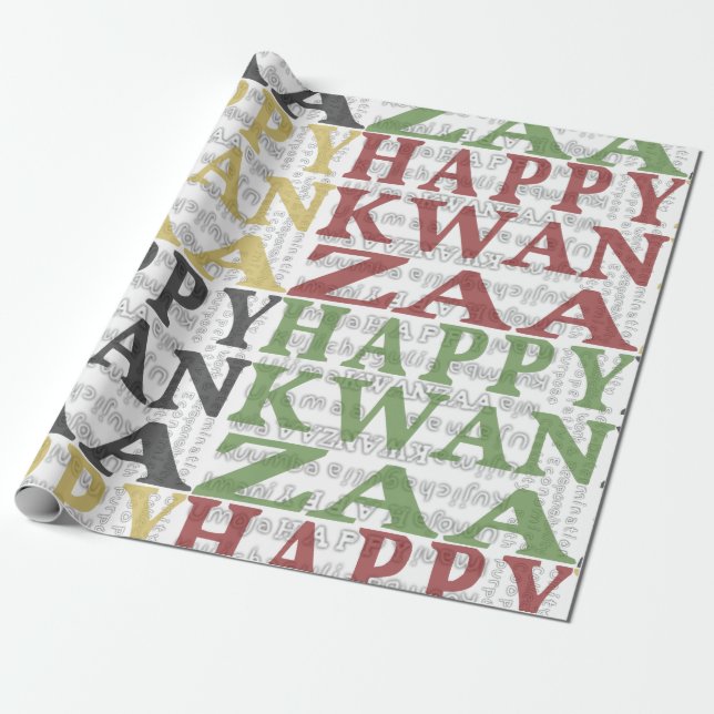 Lycklig Kwanzaa Presentpapper (Utrullad)