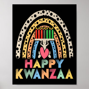 Lycklig Kwanzaa Rainbow African American Harvest F Poster