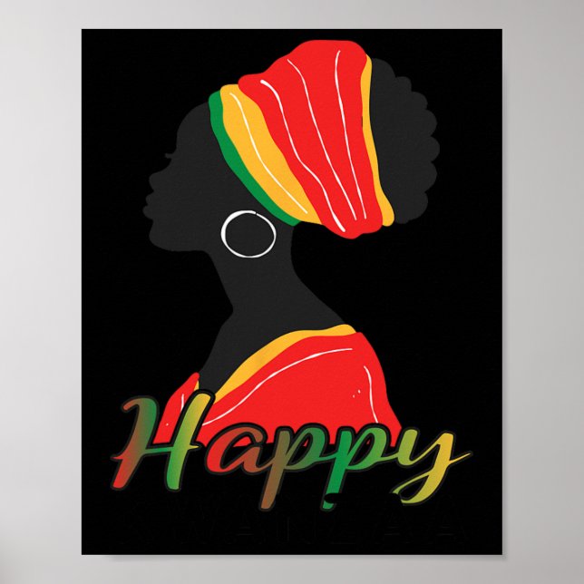 Lycklig Kwanzaa sju principer för Kwanzaa afrikan Poster (Framsidan)