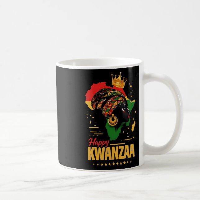 Lycklig Kwanzaa sju principer för Kwanzaa kvinnor  Kaffemugg (Höger)