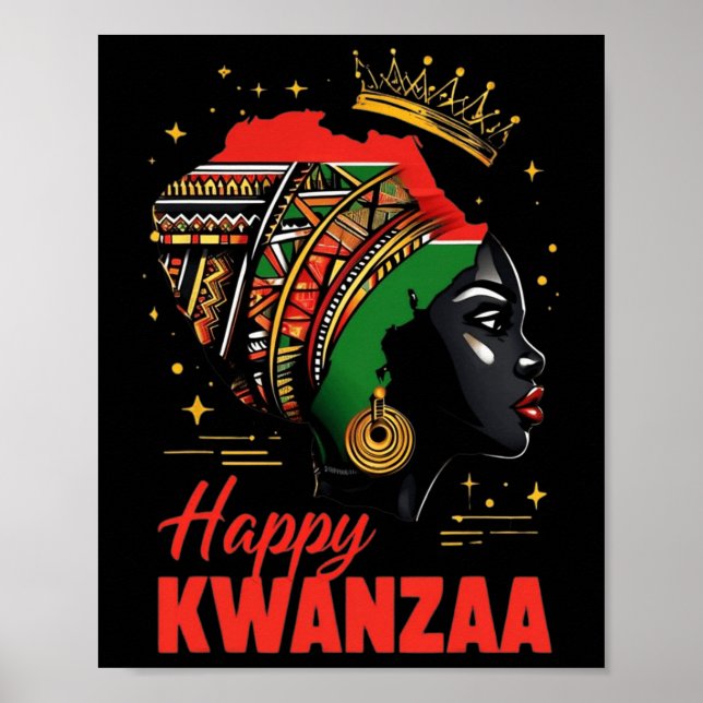 Lycklig Kwanzaa sju principer för Kwanzaa kvinnor  Poster (Framsidan)