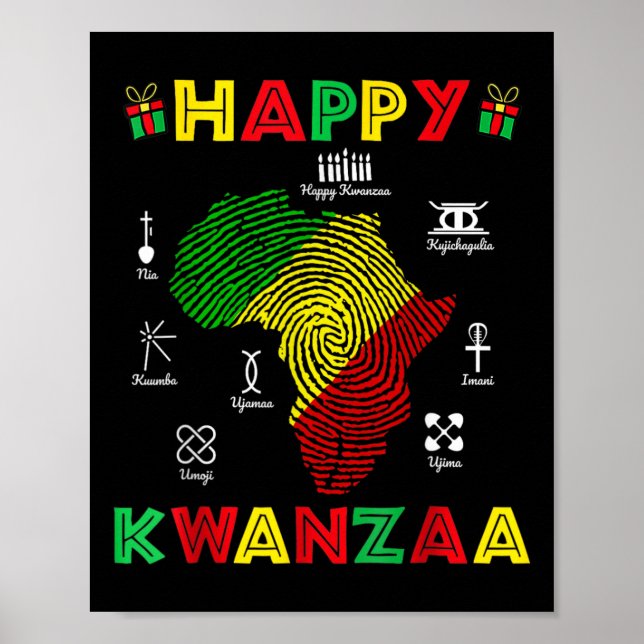 Lycklig Kwanzaa sju principer för Kwanzaa kvinnor  Poster (Framsidan)
