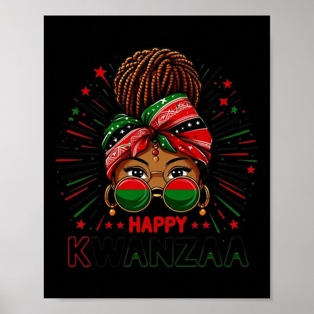 Lycklig Kwanzaa sju principer för Kwanzaa kvinnor  Poster (Framsidan)