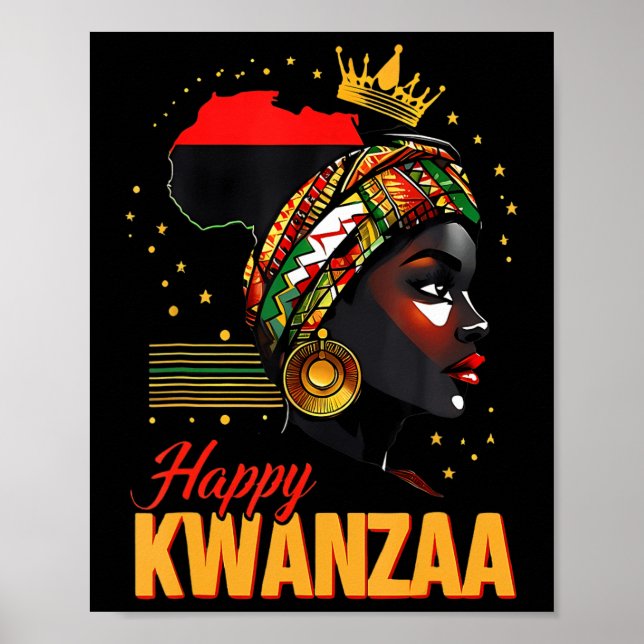 Lycklig Kwanzaa sju principer för Kwanzaa kvinnor Poster (Framsidan)