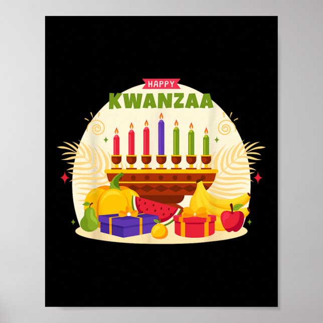 Lycklig Kwanzaa sju principer Kwanzaa Kinara M Poster (Framsidan)