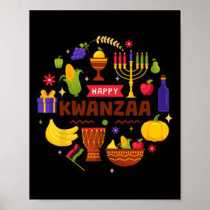 Lycklig Kwanzaa sju principer Kwanzaa Kinara M Poster