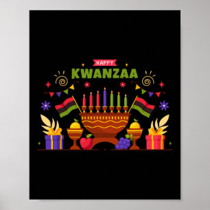 Lycklig Kwanzaa sju principer Kwanzaa Kinara M Poster