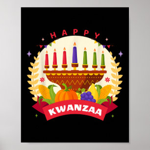 Lycklig Kwanzaa sju principer Kwanzaa Kinara M Poster