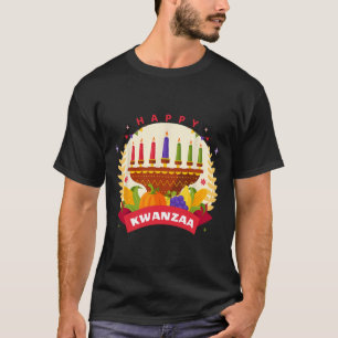 Lycklig Kwanzaa sju principer Kwanzaa Kinara M T Shirt