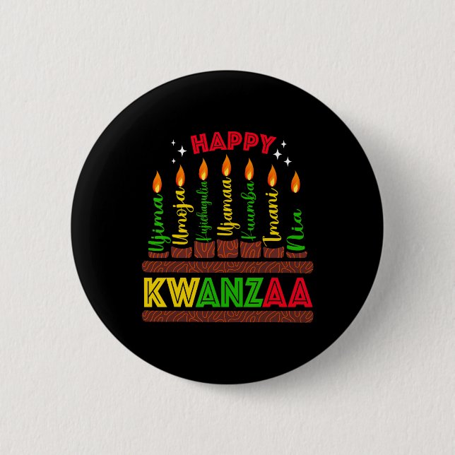 Lycklig Kwanzaa sju principer Kwanzaa Manar Wome Knapp (Framsida)