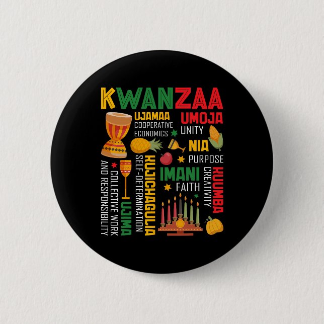 Lycklig Kwanzaa sju principer Kwanzaa Manar Wome Knapp (Framsida)