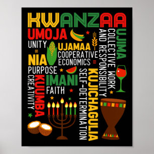 Lycklig Kwanzaa sju principer Kwanzaa Manar Wome Poster