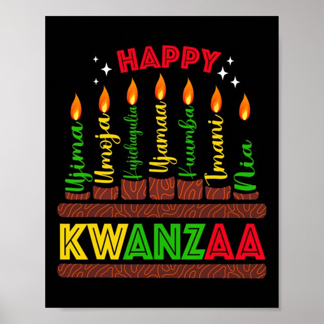 Lycklig Kwanzaa sju principer Kwanzaa Manar Wome Poster (Framsidan)