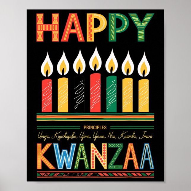 Lycklig Kwanzaa sju principer Kwanzaa Manar Wome Poster (Framsidan)