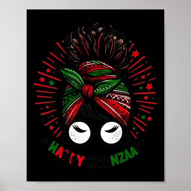 Lycklig Kwanzaa sju principer Kwanzaa Messy Bu Poster (Framsidan)