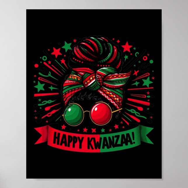 Lycklig Kwanzaa sju principer Kwanzaa Messy Bu Poster (Framsidan)