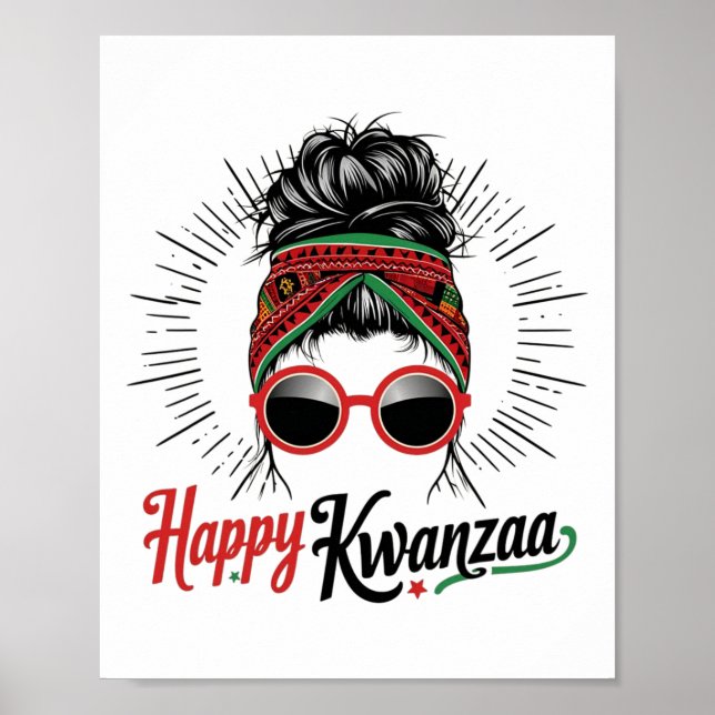 Lycklig Kwanzaa sju principer Kwanzaa Messy Bu Poster (Framsidan)