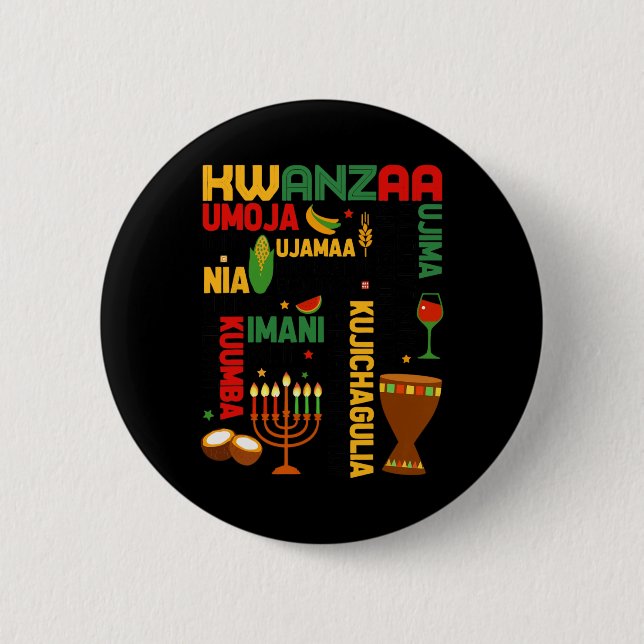 Lycklig Kwanzaa sju principer Manar Boys Funny Kwa Knapp (Framsida)
