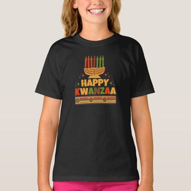 Lycklig Kwanzaa T-Shirt (Framsida)